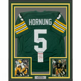 FRAMED Autographed/Signed PAUL HORNUNG 33x42 Green Bay Green Jersey JSA COA Auto