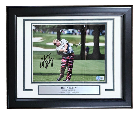 John Daly Signed Framed 8x10 PGA Golf Swing Photo BAS