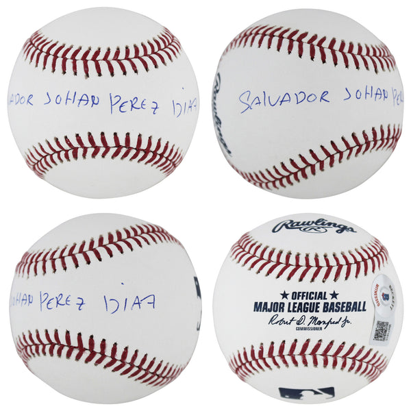 Royals Salvador Johan Perez DIaz Full Name Signed Oml Baseball BAS Witnessed