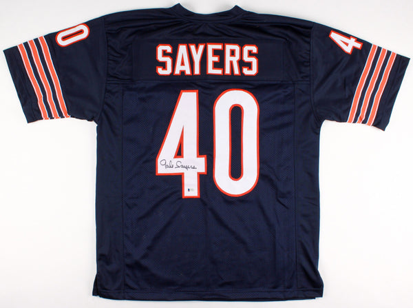 Gale Sayers Signed Bears Jersey (Beckett QR) Kansas Comet / Hall of Famer / RB