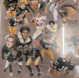 Signed USM Framed Lithograph Print 32 Sigs- Brett Favre/Ray Guy/R Collier -JSA