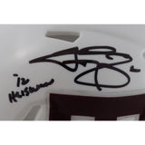 Johnny Manziel Autographed/Signed Texas A&M White Mini Helmet Beckett 49158
