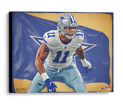 Micah Parsons Cowboys Stretched 20x24 Canvas Giclee Print-Brian Konnick-LE 62