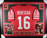 Joe Montana Autographed/Signed Pro Style Red Framed Jersey BAS 44603