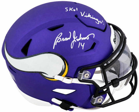 Brad Johnson Signed Vikings Riddell Mid-Size MIDI SpeedFlex Helmet w/INS -SS COA