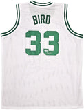 BOSTON CELTICS LARRY BIRD AUTOGRAPHED WHITE JERSEY BECKETT BAS WITNESS 239864