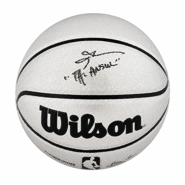 Allen Iverson Signed Wilson Platinum NBA Basketball w/The Answer -(SCHWARTZ COA)