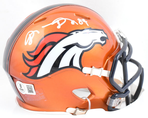 Shannon Sharpe Autographed Denver Broncos Flash Speed Mini Helmet-Beckett W Holo