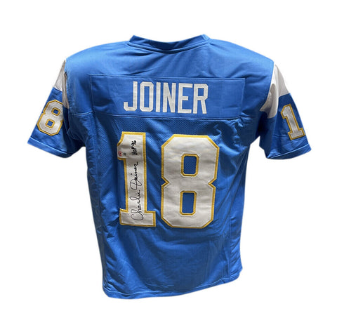 Charlie Joiner Autographed/Signed Pro Style Jersey Blue Beckett 40413