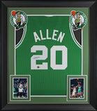 Ray Allen Authentic Signed Green Pro Style Framed Jersey BAS Witnessed