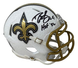 Drew Brees Signed New Orleans Saints Alt White Mini Speed Helmet HOF 26 BAS