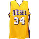 Shaquille O'Neal Autographed/Signed Pro Style XL Yellow Jersey Beckett 47407