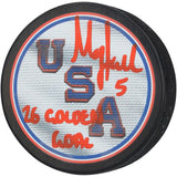 Megan Keller Signed USA Hockey Logo Puck 26 Golden Goal Insc Fanatics
