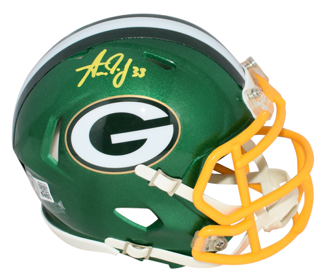 AARON JONES AUTOGRAPHED GREEN BAY PACKERS FLASH SPEED MINI HELMET BECKETT