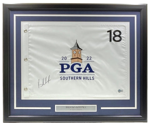 Brooks Koepka Signed Framed 2022 PGA Championship Golf Flag BAS