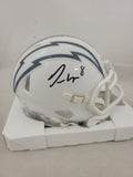 OMARION HAMPTON SIGNED LOS ANGELES CHARGERS STS3 SPEED MINI HELMET BECKETT QR