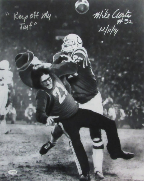 Mike Curtis Signed & Insc "Keep of My Turf" 16x20 Photo Colts JSA 213420