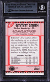 Cowboys Emmitt Smith "HOF 2010" Signed 1990 Topps Traded #27T RC Card BAS Slab