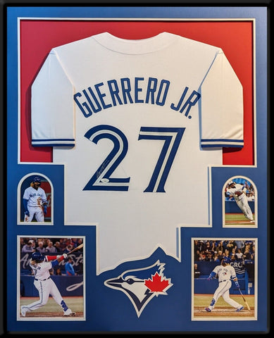 FRAMED TORONTO BLUE JAYS VLAD GUERRERO JR AUTOGRAPHED SIGNED JERSEY JSA COA