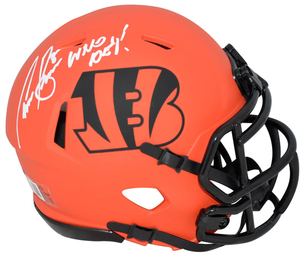 CHASE BROWN AUTOGRAPHED CINCINNATI BENGALS RAVE SPEED MINI HELMET W/ WHO DEY