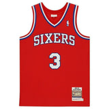ALLEN IVERSON Autographed Philadelphia 76ers Authentic Red Jersey FANATICS