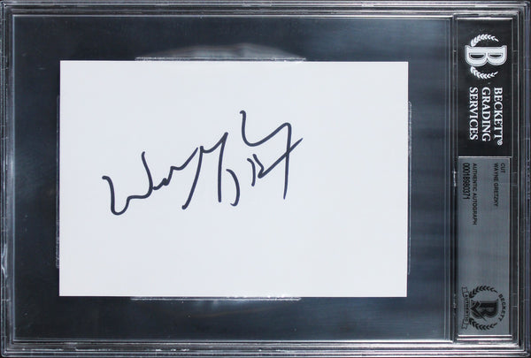 Oilers Wayne Gretzky Authentic Signed 4x6 Index Card Autographed BAS Slabbed 4