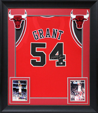 Horace Grant Authentic Signed Red Pro Style Framed Jersey BAS Witnessed