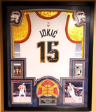 Nikola Jokic Autographed Denver Nuggets Jersey Framed w/ Inscription Beckett COA