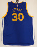 Warriors Stephen Curry Autographed Signed Blue Nike Jersey Beckett QR #AB01380