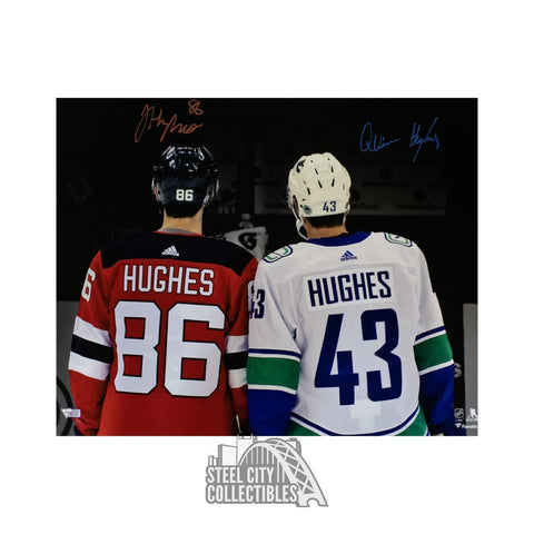 Jack & Quinn Hughes Autographed (New Jersey & Vancouver) 16x20 Photo - Fanatics