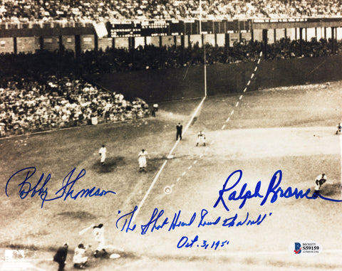 Bobby Thomson Ralph Branca Signed Giants Dodgers The Shot 8x10 Photo Beckett