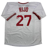 Autographed/Signed Jose Rijo 90 WS MVP Cincinnati White Jersey Beckett BAS COA