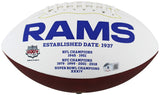 Rams Marshall Faulk Signed Wilson White Panel Logo Football BAS Witnessed