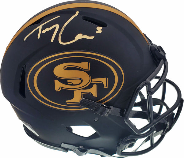 TREY LANCE AUTO 49ERS ECLIPSE BLACK FULL SIZE SPEED HELMET BECKETT 194744