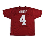 Jalen Milroe Signed Alabama Custom Red Jersey