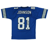 Calvin Johnson Signed Detroit Lions Mitchell & Ness Blue NFL Jersey