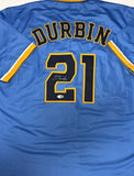 Brewers Infielder CALEB DURBIN Signed Custom Replica MKE City Jersey AUTO - JSA