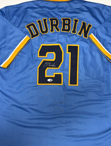 Brewers Infielder CALEB DURBIN Signed Custom Replica MKE City Jersey AUTO - JSA