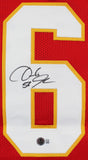 Derrick Johnson Authentic Signed Red Pro Style Jersey Autographed BAS Witnessed