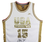 Magic Johnson "92 Gold" Signed White & Gold Nike Team USA Jersey BAS W #5W006547