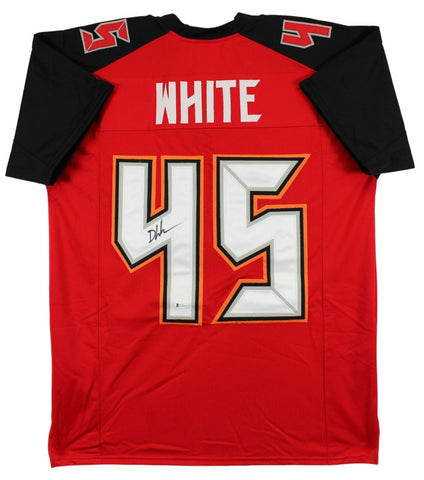 Devin White Signed Red Pro Style Jersey w/ Black Shoulder Signed on #4 BAS Wit