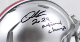 Quinshon Judkins Signed Ohio State Speed Mini Helmet 24 Natl Champs - Beckett W