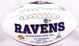 Joe Flacco Autographed Baltimore Ravens Logo Football w/SB MVP-Beckett W Holo