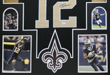 FRAMED NEW ORLEANS SAINTS CHRIS OLAVE AUTOGRAPHED SIGNED JERSEY JSA COA