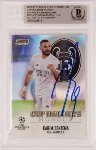 Karim Benzema Signed 2020-21 Topps Stadium Club Chrome Honours - BGS Authentic
