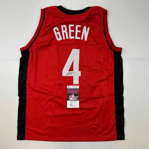 Autographed/Signed Jalen Green #4 Houston Red Basketball Jersey JSA COA