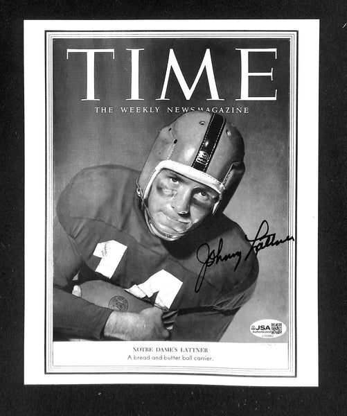 Johnny Lattner Signed/Autographed 8x10 Photo Notre Dame Heisman JSA 214278
