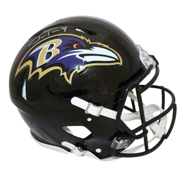 Justin Tucker Signed Baltimore Ravens Authentic Speed Helmet Beckett 39572