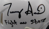 Terry Smith Coach Signed/Inscribed Mini Football Helmet Penn State JSA 208282