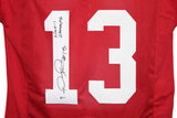 Tua Tagovailoa Autographed/Signed College Style Red XL Jersey Champs BAS 26534